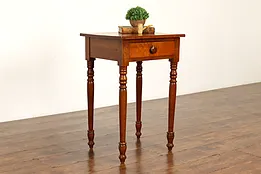Sheraton Antique Curly Birch & Cherry Nightstand, End or Lamp Table #41864