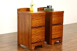 Pair of Midcentury Modern Vintage Satinwood Nightstands or End Tables #41718