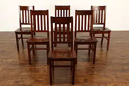 Set of 6 Arts & Crafts Mission Oak Antique Dining or Office Chairs #41848