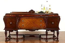Renaissance Antique Carved Sideboard, Buffet or Hall Console, Rockford #41929