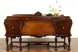 Renaissance Antique Carved Sideboard, Buffet or Hall Console, Rockford #41929