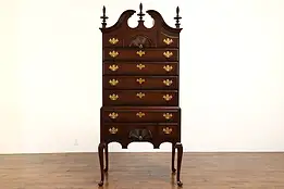 Georgian Traditional Vintage Mahogany Highboy Tall Chest on Chest, Kindel #41974