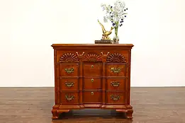 Georgian Design Block Front Cherry Vintage Dresser, Carved Shells #41976