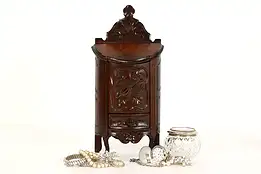 Country French Carved Mahogany Antique Keepsake or Jewelry Box, Lift Lid #40704