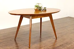 Midcentury Modern Vintage Elliptical Dining Library Table Risom for Knoll #39140