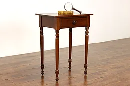 Sheraton Walnut Antique Farmhouse End or Lamp Table, Nightstand #37649
