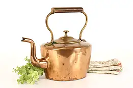 European Farmhouse Vintage Copper Teapot or Kettle #41552