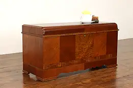 Art Deco Waterfall Design Vintage Cedar Trunk or Blanket Chest, Lane #40793