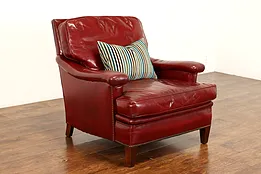 Midcentury Modern Vintage Red Leather Office or Library Chair, Klode #42040