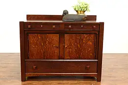 Arts & Crafts Mission Oak Antique Craftsman Sideboard, Server, Buffet #42027