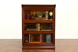 Arts & Crafts Mission Oak Antique 3 Stack Office or Library Bookcase, GRM #41534