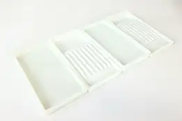 Set of Four Antique Milk Glass Dental Trays, Two Rivers WI #42241