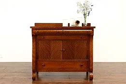 Empire Antique Quarter Sawn Oak Buffet, Sideboard or Bar Cabinet #41820