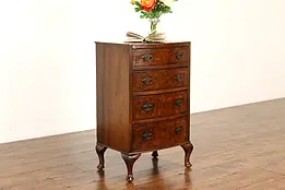 Georgian Design Antique English Nightstand, Small Chest or End Table #39178
