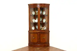 Federal Design Vintage Mahogany Corner China Cabinet, Cupboard, Drexel #42254