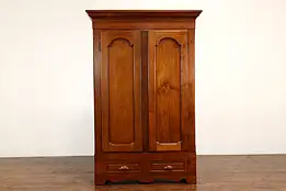 Victorian Antique Walnut Farmhouse Armoire, Wardrobe, or Closet #41283