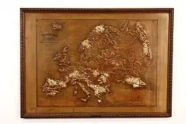 Relief Map of Europe Antique 1907 Wall Map, Atlas School Supply 48" #41250