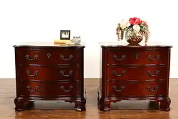 Pair of Georgian Design Mahogany Nightstands, End or Side Tables, Kindel  #42267