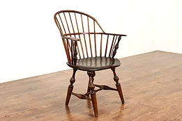 Windsor 1820s Antique English Rustic Farmhouse Dining or Desk Chair #39350