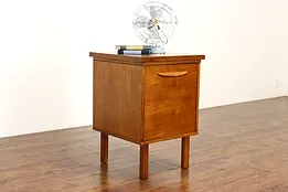 Midcentury Modern Vintage Walnut Nightstand, End Table or Office Cabinet #42292