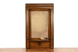 Classical Oak Antique Hall, Dressing or Pier Beveled Mirror, Columns #41253