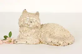 Victorian Farmhouse Antique Painted Cast Iron Persian Cat Door Stop #41906