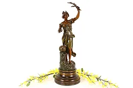 Art Nouveau Antique Sculpture of Woman Arts, Science Statue, Moreau #41925