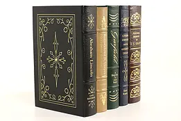Easton Set of 5 American President Leather & Gold Tooled Books, Lincoln #42462
