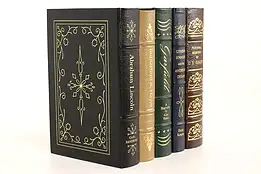 Easton Set of 5 American President Leather & Gold Tooled Books, Lincoln #42462