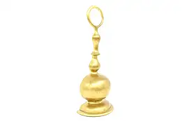 Victorian Antique Brass & Iron Door Stop, Ring Handle #42329