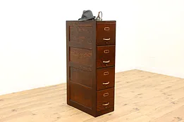 Craftsman Antique Oak 4 Drawer Office or Library File Cabinet, Weis #42499