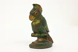 Farmhouse Antique Cast Iron Painted Parrot Sculpture Door Stop #42351