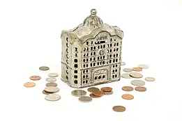 Victorian Cast Iron Bank Building Antique Coin Bank #42413