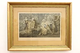 Love and War Antique Victorian Engraving after Glindoni 42.5" #42640