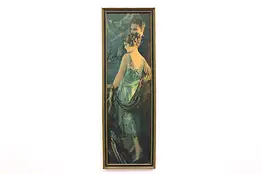 Art Deco Couple on Terrace Antique Print, Pressler 26.5" #42808