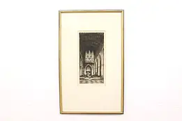 Holy Trinity Church Canterbury Antique Original Etching, Sharland 21" #42650