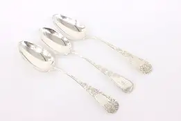 Set of 3 Victorian Sterling Silver Antique Dinner Spoons, Gorham #42837