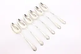 Set of 6 Antique Sterling Silver Tea Spoons 1919-25, Monogram D #42840