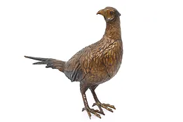 Farmhouse Vintage Bronze Sculpture Pheasant Bird  #42632
