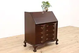 Georgian Vintage Mahogany Secretary Desk, Secret Compartments, Maddox #42698