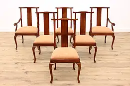 Set of 6 Vintage Upholstered Birch Dining Chairs #42281