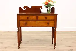 Sheraton Antique Farmhouse Cherry & Tiger Maple Sideboard or Console #42814