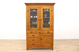 Farmhouse Antique Pine Hutch, Cupboard, Kitchen Pantry, or Bookcase #42681