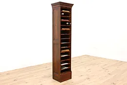 Victorian Farmhouse Antique Oak Office File, Collector, Wine Cabinet #42506