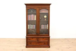 Victorian Antique Walnut Office Library Bookcase, Display Case #39537