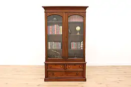 Victorian Antique Walnut Office Library Bookcase, Display Case #39537