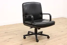 Vintage Leather Office Desk or Conference Chair, Geiger Brickel #39480