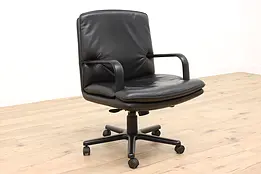 Vintage Leather Office Desk or Conference Chair, Geiger Brickel #36812