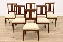 Set of 6 Victorian Eastlake Antique Walnut Dining Chairs, New Upholstery #41771