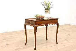 Georgian Vintage Carved Mahogany Tea or Coffee Table, Pullouts, Kittinger #42620